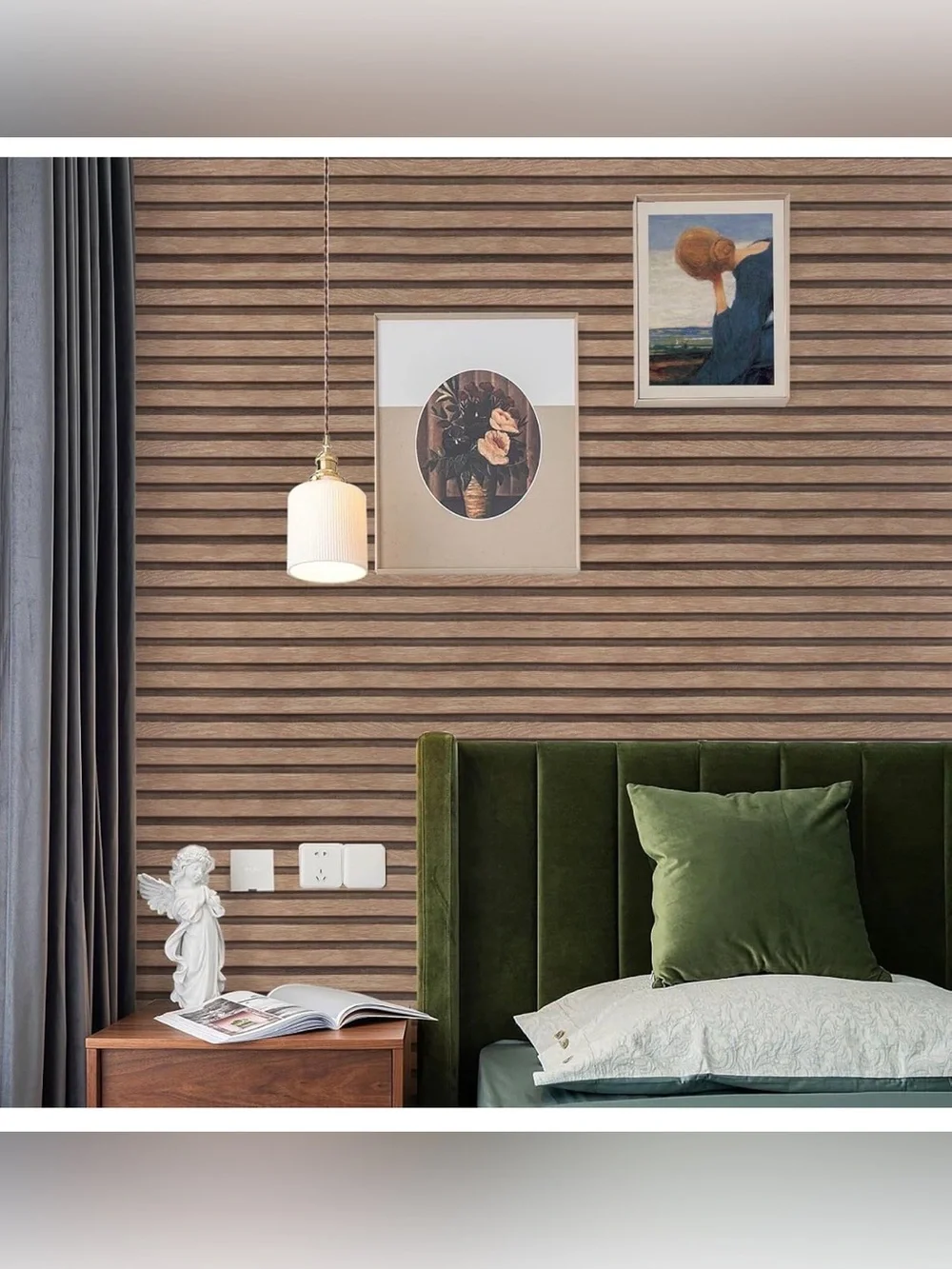 Light Tan Wood Peel and Stick Wall Panel - Self-Adhesive. Live show background